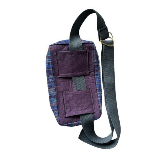 Boho Striped Corduroy Fanny Pack Crossbody Waist Belt Bag Adjustable Strap - Picture 4 of 7